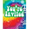 Hoffmaster Group 895048 Tie Dye Party Invitations, Diecut - 8 per Case - Case of 6