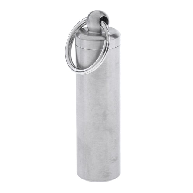 Recipiente Impermeable Al Aire Libre De La Botella De La Píldora De La Supervivencia, Caja Hermética Hermética De La Caja De Almacenamiento Del Acero Sunnimix Sostenedor de la cápsula impermeable