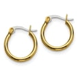 thumbnail image 1 of Stainless Steel Yellow Plated 19mm 2mm Hoop Earrings, 1 of 7