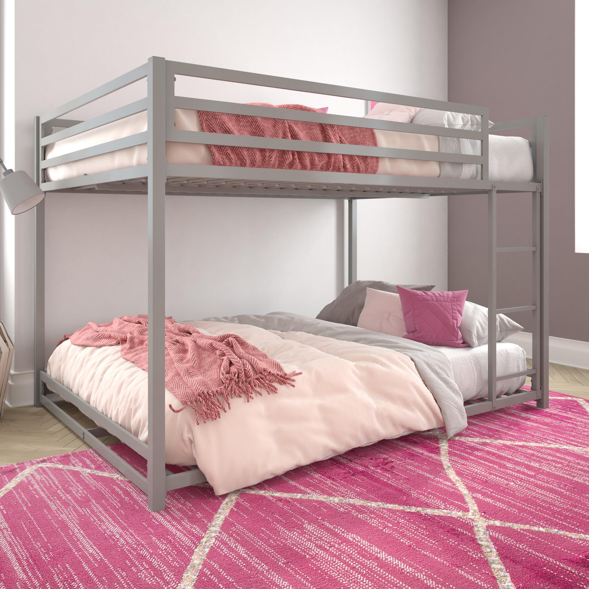 DHP Miles Metal Full/Full Bunk Bed, Silver
