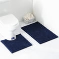 thumbnail image 1 of Bath Mat Non Slip Bathroom Mat Waterproof Bath Rugs Bathroom Absorbent Soft Foot Bath two-piece Dark Blue, 1 of 7
