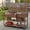 Brown, variant on Mintazer 62.3" Patio Kitchen Island Cart with Raised Shelf and Drawers, 2-in-1 Outdoor BBQ Grill Cart & Garden Potting Bench, Rolling Workstation with Stainless Steel Top, Black