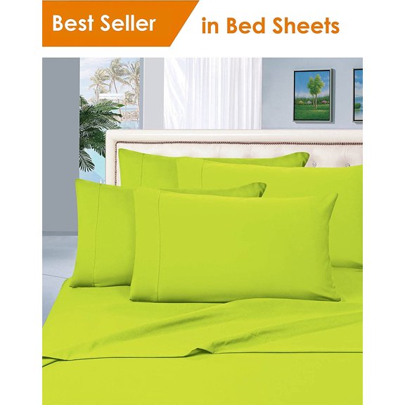 Elegant Comfort® 1500 Series Microfiber Deep Pocket Bedroom Sheet Set, Queen Lime