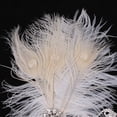 thumbnail image 5 of Venda de Mujeres Cadena de Pelo Cristal Borla Joyería de Cabello Blanco Diadamente Artificial Soledad Venda nupcial del pelo, 5 of 5