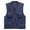 Blue, variant on safuny Cargo Vest Tops for Mens Zipper Jacket Open Front Outwear Tanks with Pockets Solid Vintage Stand Collar Blouses Yellow L