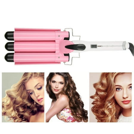 Topincn 25mm Professional Three Barrels Hair Curler Ceramic Waver