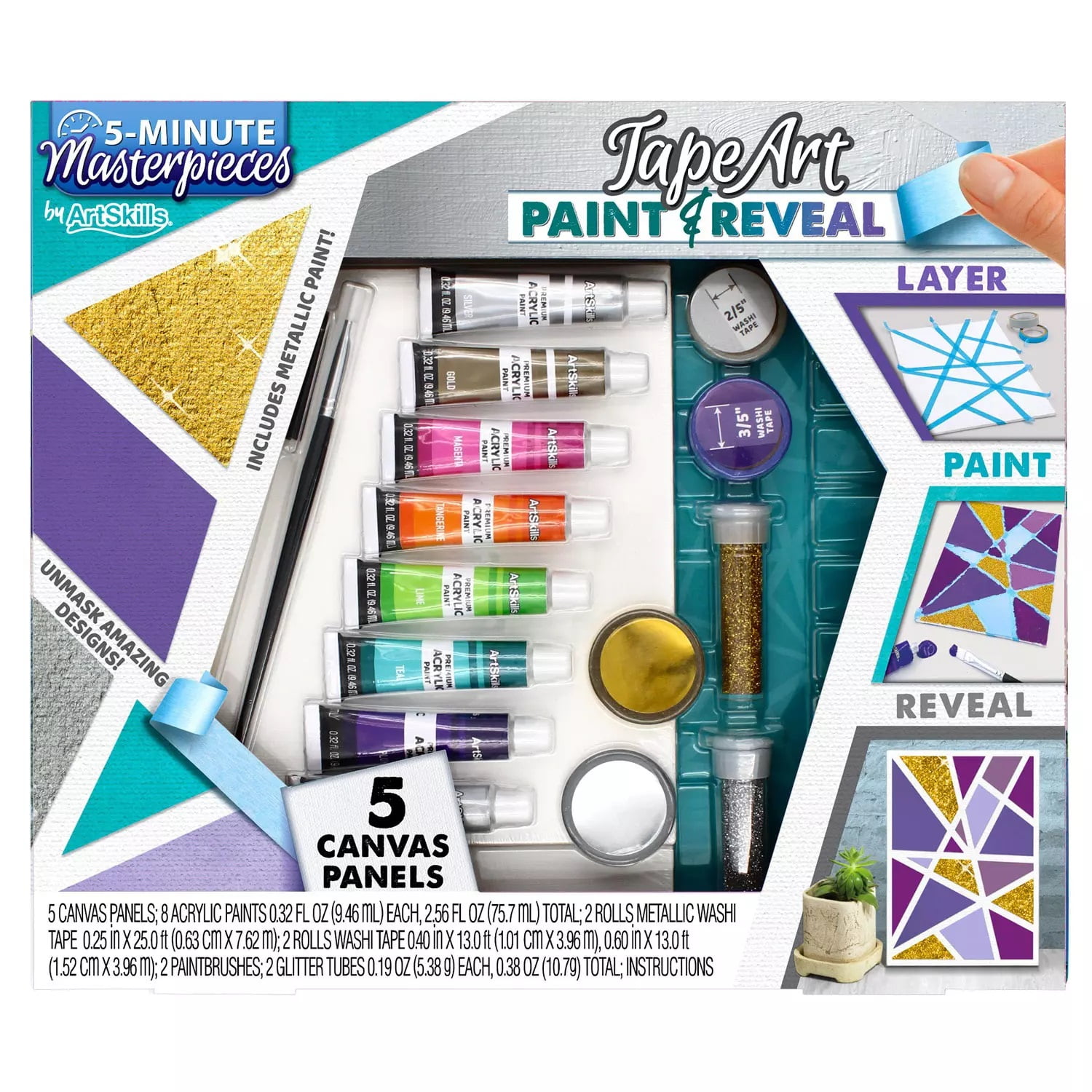 ArtSkills 5 Minute Masterpiece Washi Tape and Paint Art Kit
