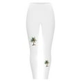 thumbnail image 4 of Mingw Women' Christmas Palm Tree Printed Bottoms Yoga pants Casual Thermal Activewear Running Pants Trousers,White,L, 4 of 4