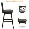 thumbnail image 6 of Gymax Set of 4 Barstools Swivel Bar Height Chairs with Rubber Wood Legs Black, 6 of 10
