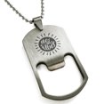 thumbnail image 1 of Stainless Steel Good Vibes Sun Engraved Bottle Opener Dog Tag Pendant Necklace, 1 of 1