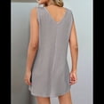 thumbnail image 4 of Chaleco Tipo Jersey para Mujer, Vestido Liso con Bolsillos, Gris , Talla M, 4 of 9