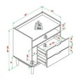 thumbnail image 4 of 25" Solid Wood 2-Drawer Night Stand with Gallery - 2PK - Black, 4 of 5