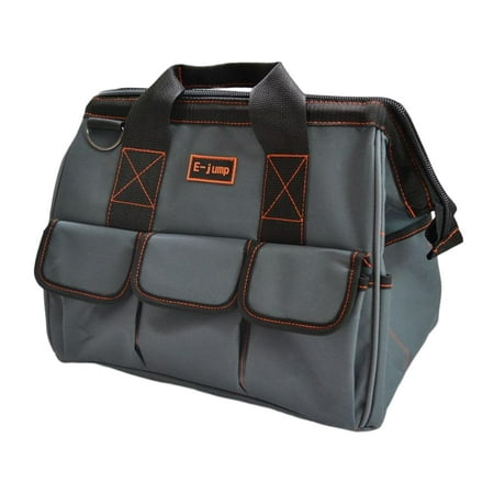 

Tool Tote Tool Organizer Wide Mouth Tool Tote Waterproof with Pockets Durable Storage Utility Tools Organizer for Electrician Dad Gifts 15inch