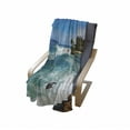 thumbnail image 4 of Lighthouse Soft Flannel Fleece Throw Blanket, Tropical Island Palm Trees Rocks Wavy Seaside Beach Ocean, Cozy Plush for Indoor and Outdoor Use, 50" x 70", Blue White Green, by Ambesonne, 4 of 6
