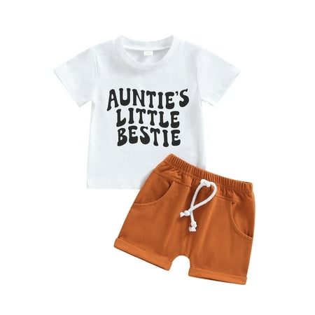 

Ma&Baby Baby Boys Summer Two-piece Cowboy Clothes Kids Short Sleeve T-Shirt and Shorts Outfit Set