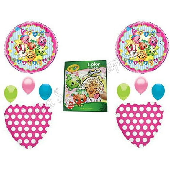 SHOPKINS & CRAYOLA COLORING BOOK BIRTHDAY PARTY Balloons Decorations Supplies Cupcake Cookie
