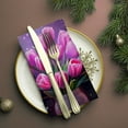 thumbnail image 3 of Bahomeck Napkins Set Of 4 Reusable Washable Square Fabric Dining Table Napkins Weddings Party Dinner Decor,18*18 Inch,Beautiful Bouquet Of Pink Tulips In Elegant Vase, 3 of 3