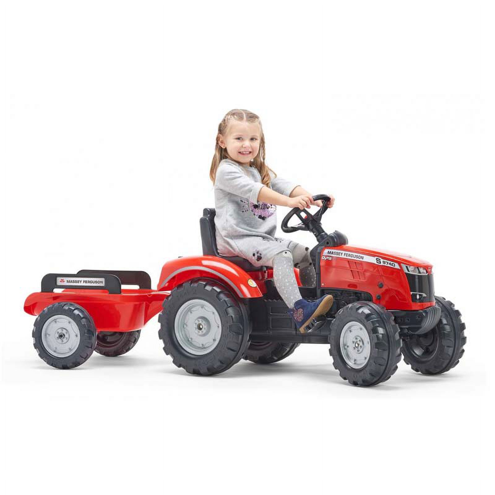 Falk FA4010AB Massey Ferguson 8740S Pedal Tractor with Trailer&#44; Red - 3 to 7 Years - image 4 of 6