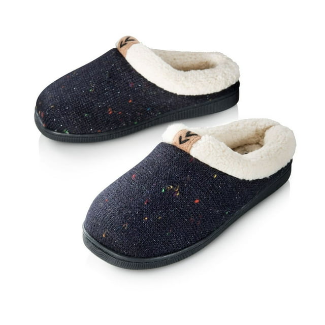 Pupeez Pantoufle Tricotée en Tricot pour Filles, Chandail Douillet et Chaud; une Chaussure de Maison de Style Luxe pour Enfants avec Semelle en Caoutchouc
