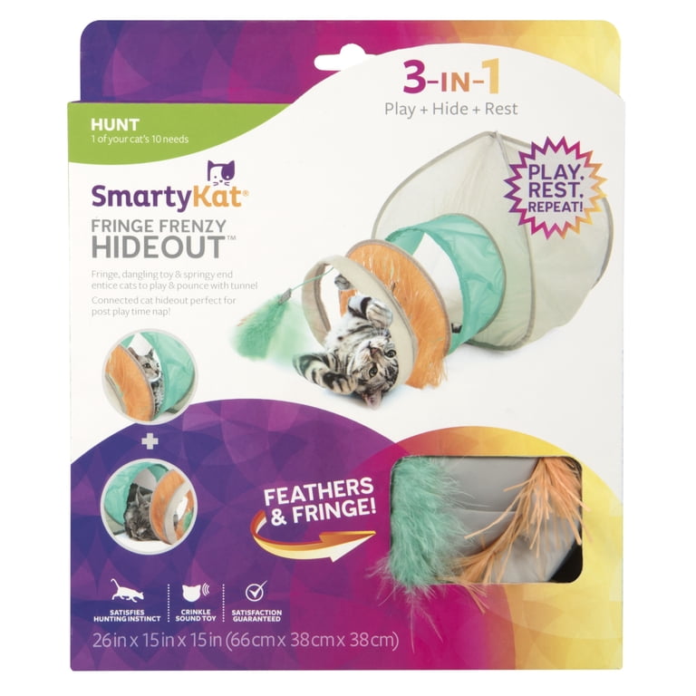 SmartyKat Fringe Frenzy Cat Hideout with Tunnel photo 8
