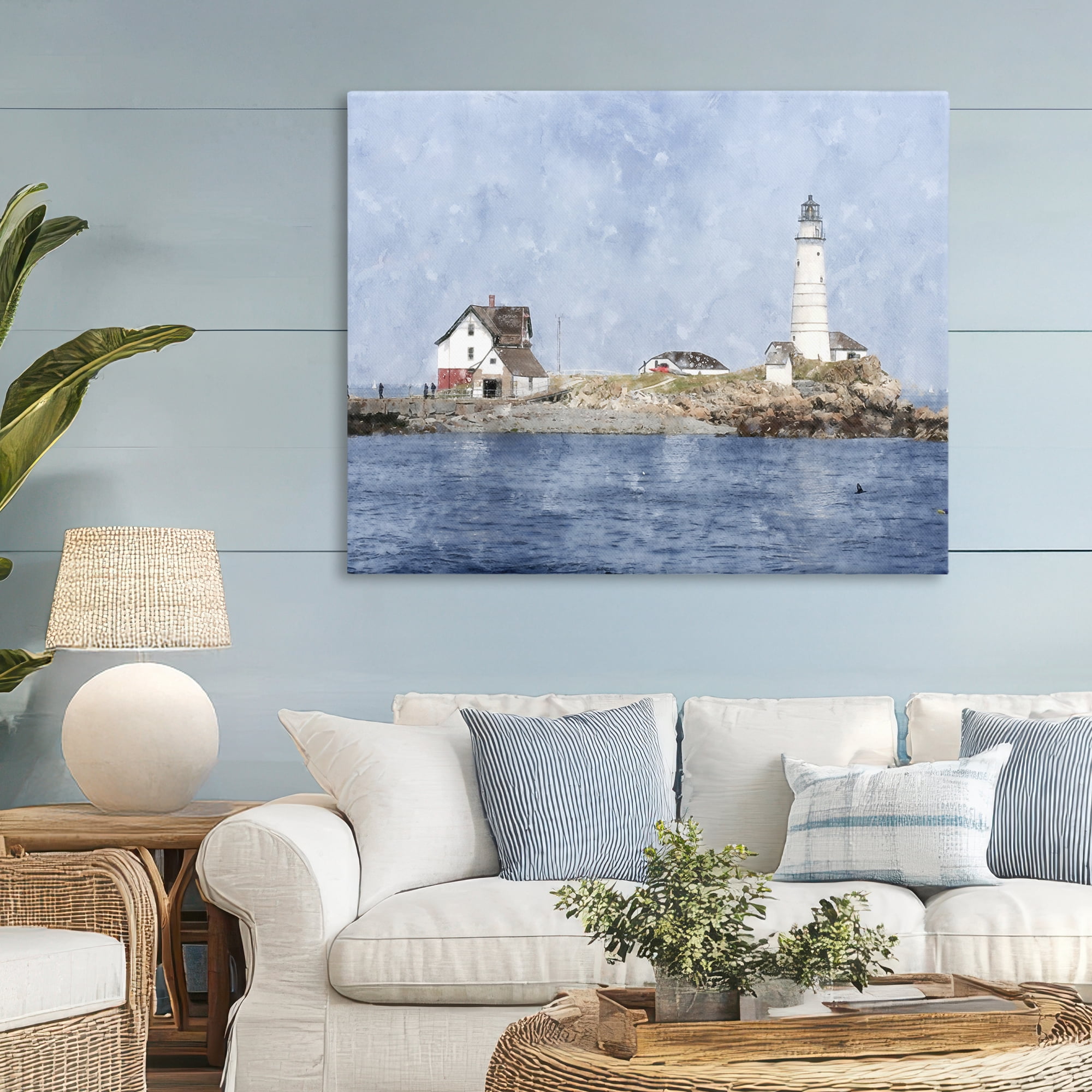 Stupell Industries Picturesque Lighthouse Island Canvas Wall Art, design by Kim Curinga