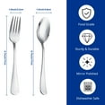 thumbnail image 4 of Forks and Spoons Silverware Set, Stainless Steel Flatware Cutlery Set for Home, Kitchen and Restaurant（8/12/24 Pcs; Silver/Gold）, 4 of 8