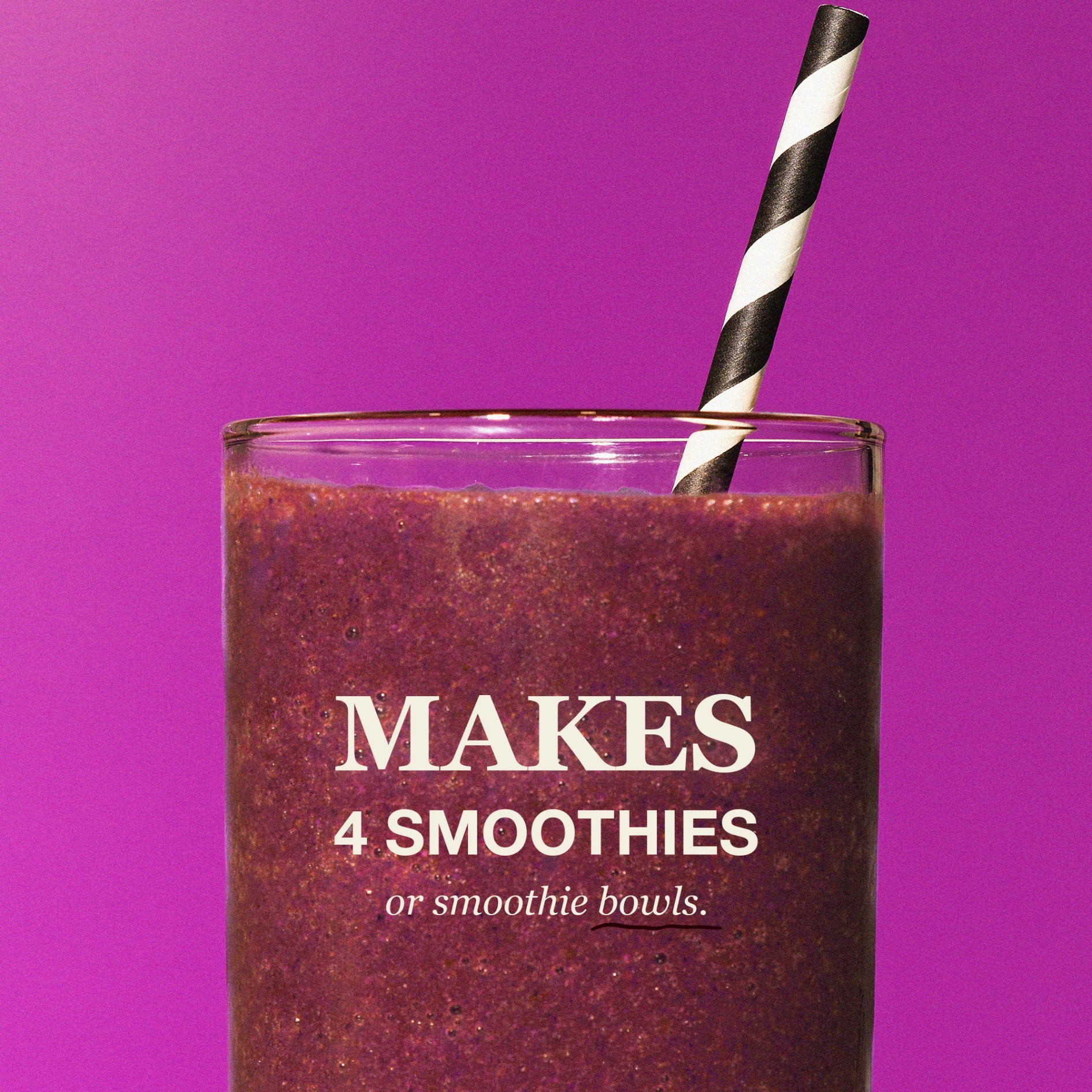 Campoverde Frozen Fruit & Veggie Smoothie Mix, Acai Energizing Power, 4 Pre-Portioned Packs, No Added Sugar, 32 oz