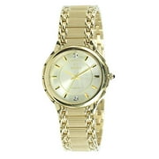 Men's Gold Plated Bracelet Watch with Diamonds, Champagne Dial
