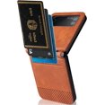 thumbnail image 2 of case for Galaxy Z Flip 4 Case Wallet, Ultra -Thin Retro Style with Card Holder Samsung Flip 4 Case Compatible with Samsung Galaxy Z Flip4 5G, Brown, 2 of 14