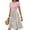 Pink, variant on Belted Floral Dress Women's Casual Fashion Short Sleeve Round Neck Elegant Summer Sundress with Pockets,Army Green L