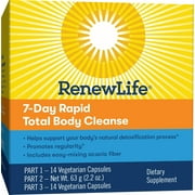 7-Day Rapid Total Body Cleanse for Men & Women | 28 Capsules | 2.2 Ounce Powder Formula | by Renew Life