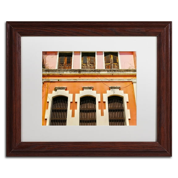 Trademark Fine Art "Old San Juan 12" Canvas Art by CATeyes, White Matte, Wood Frame