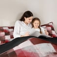 thumbnail image 4 of Homewish Red Ombre Plaid Full Size Comforter Sets,Abstract Geometric Bedding Comforter Set,Black Reversible,3-Piece,1 Comforter and 2 Pillowcases, 4 of 7