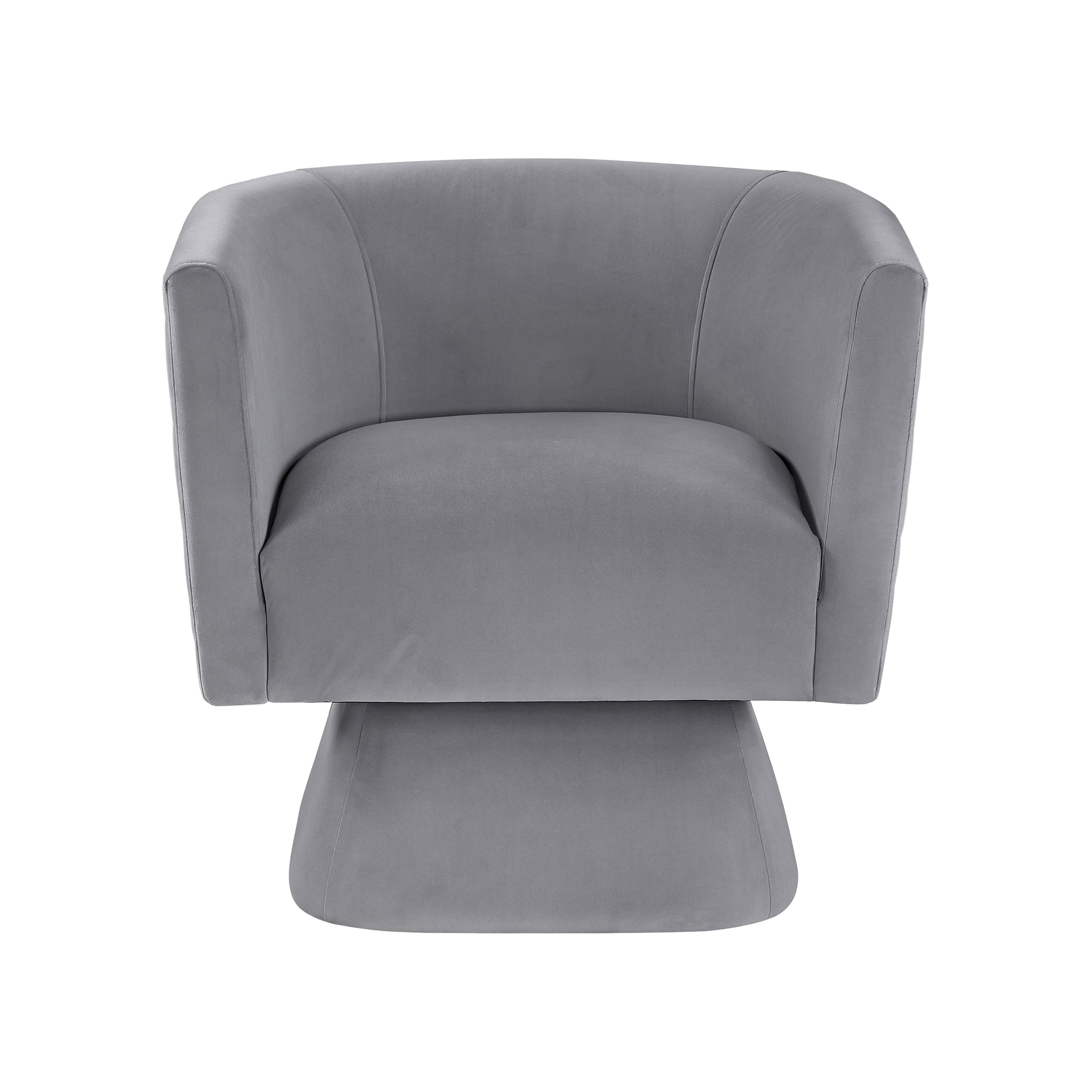 OakvillePark Valemont Velvet Swivel Barrel Chair, Gray