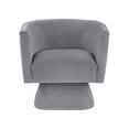 thumbnail image 5 of OakvillePark Valemont Velvet Swivel Barrel Chair, Gray, 5 of 10