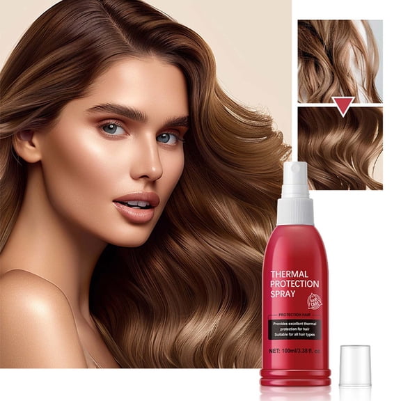 Heat Protection Spray for Hair, 100ml Bottle, Prevents Heat Damage and Breakage from Styling Tools, 1 Count