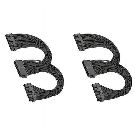2X Dual PSU Power Supply 24-Pin ATX Motherboard Splitter Cable,24Pin(20 4) for ATX Motherboard Extension Cable