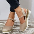thumbnail image 6 of IUJSOY Closed Toe Espadrilles for Women Wedge Sandals High Heels Casual Slingback Dress Shoes, 6 of 8