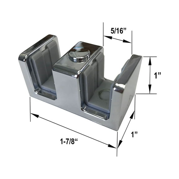 Gordon Glass Chrome Shower Door Guide for Sliding Frameless Glass 3/16", 1/4" and 5/16" Thick