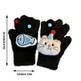 thumbnail image 2 of Ugoldhm Womens Winter Full Fingers Gloves - Thermal Fuzzy Warm Gloves with 3D Cartoon Doll, 2 of 3