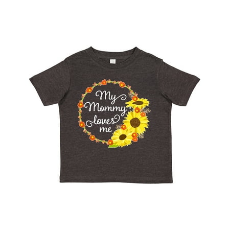 

Inktastic My Mommy Loves Me with Sunflower Wreath Gift Toddler Boy or Toddler Girl T-Shirt