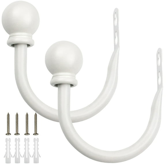 Kyoffiie 2 PCS Curtain Holdbacks Metal Tie Backs Curtain Holders for Wall Decorative Curtain Holdback U Shaped Curtain Hooks Holder with Screws for Home Accessories