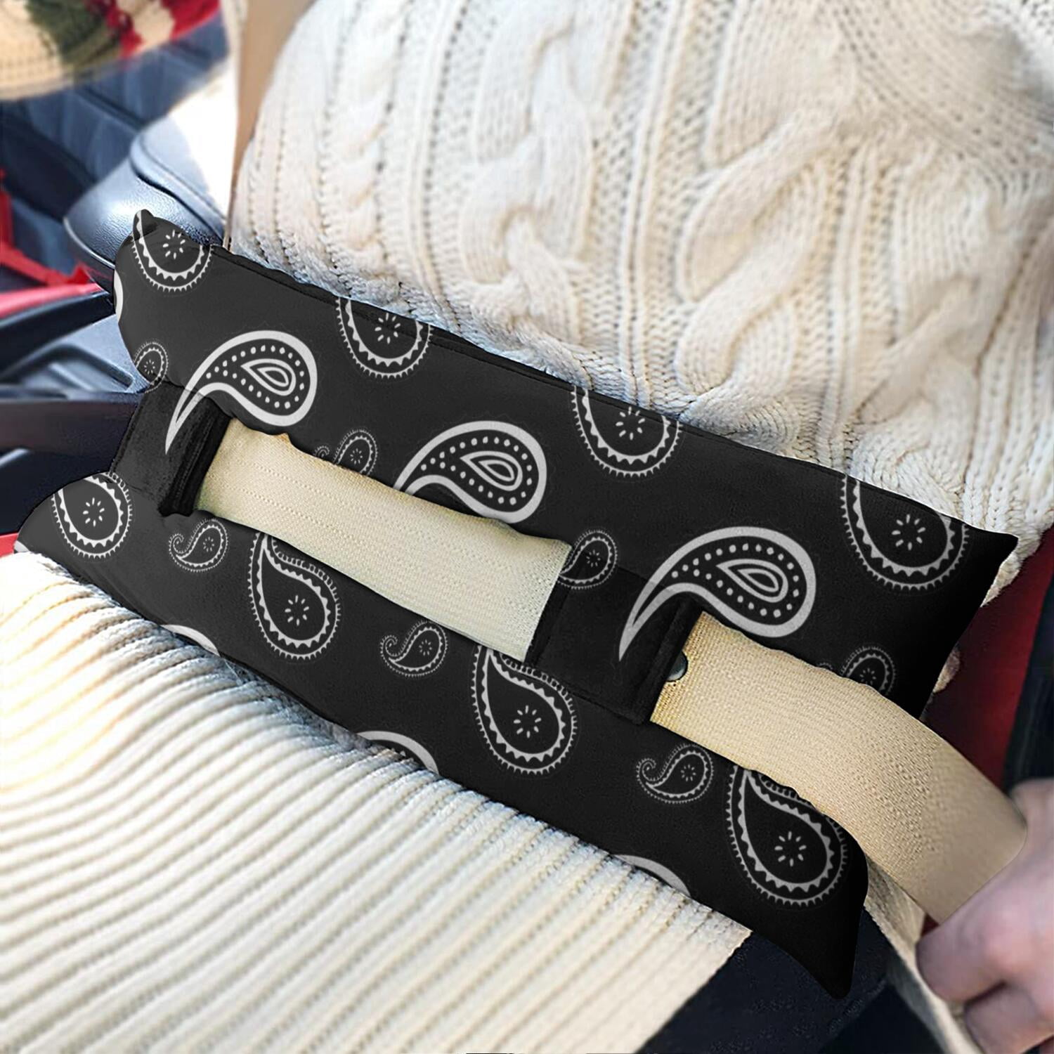 Abdominal Surgery Pillow Seatbelt Cushion for Hysterectomy Recovery (Striped Pattern)