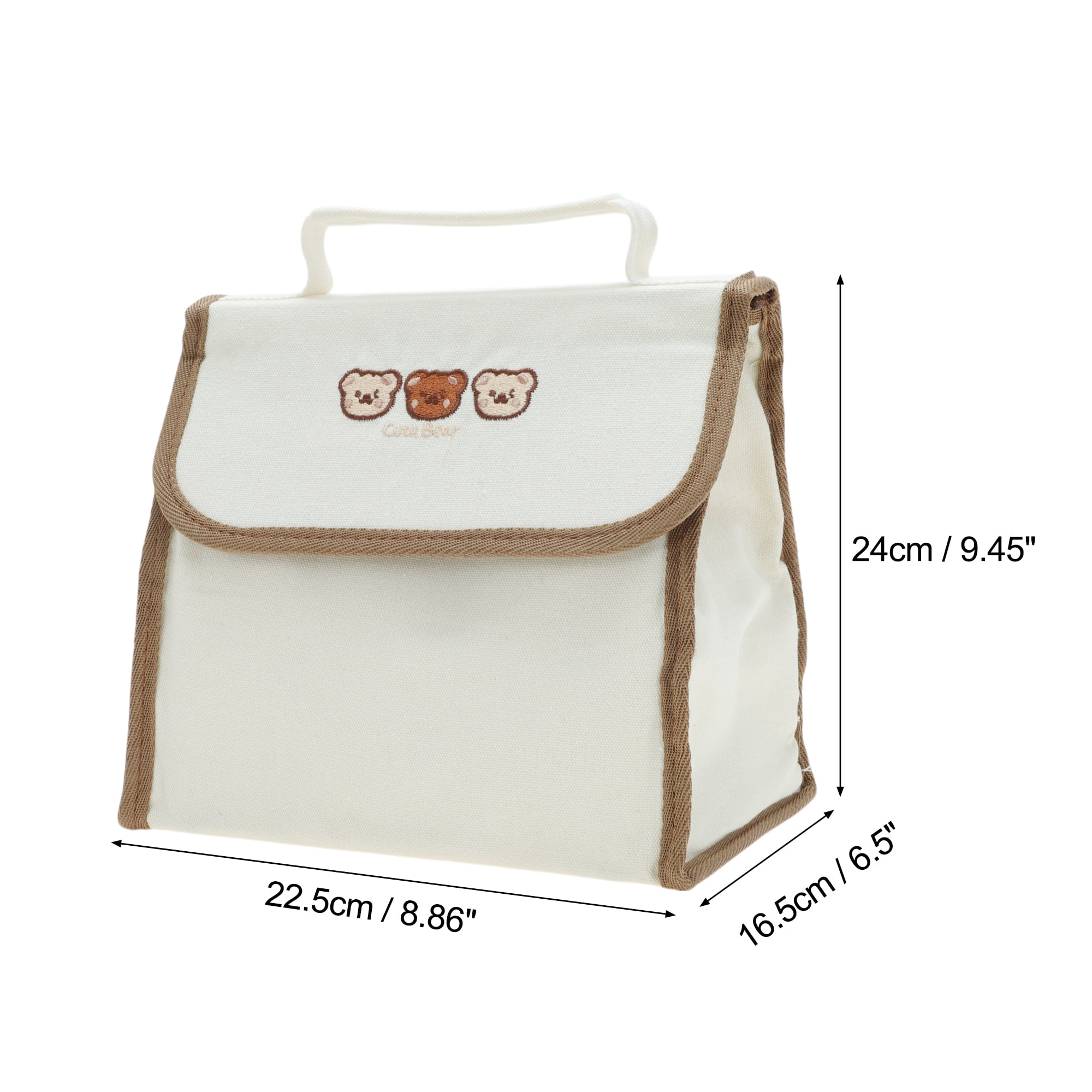 Unique Bargains Flip Cover Lunch Bag 1 Pc Beige, Brown