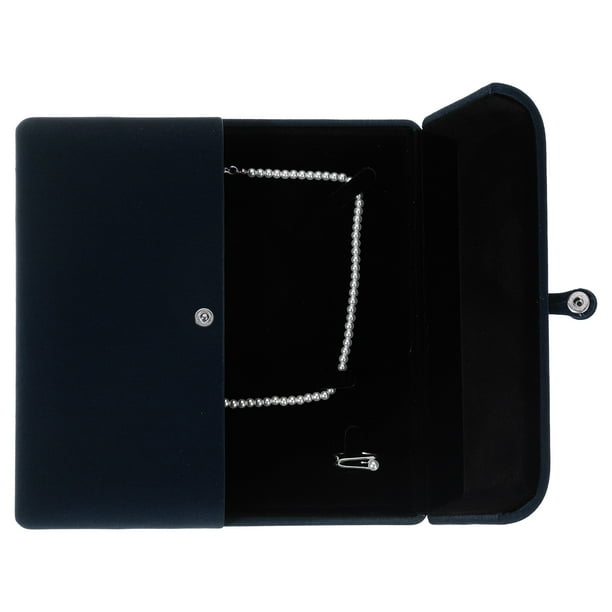 Caja de joyería de terciopelo Uxcell, pequeña caja de viaje para anillos y aretes (azul oscuro)