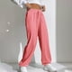 zanvin Femmes Cordon Pantalon de Survêtement Taille Haute Joggers Coton Pantalon de Sport avec Poches, Rose, XXL – image 3 sur 6