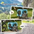 thumbnail image 3 of Aosom 2-In-1 Dog Bike Trailer, Pet Trolley Cart with Quick-release Wheel, Bicycle Wagon with Reflectors, Cargo Carrier Attachment for Travel, Blue, 3 of 9