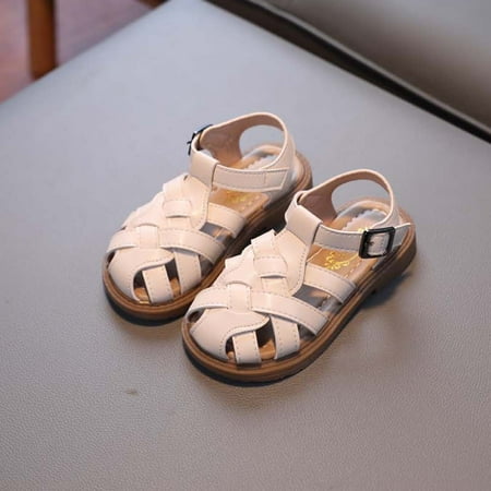 

QISIWOLE Baby Girls Boys Children s Beach Shoes Soft Sole Toe Crash Sandals Roman Sandals clearance under 10