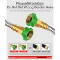 thumbnail image 2 of Short Metal Garden Hose 10 ft with Female to Female Connector， Stainless Steel Small Leader Hose for Hose Reel Long Flexible, Lightweight & Heavy Duty Water Pipe, Outdoor Water Hose Extension Adapter, 2 of 9