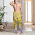thumbnail image 6 of Lsque Flowers And Butterflies Print Men's Pajama Pants, Lounge Pant - Comfortable Home Wear,Elastic Waistband, Stylish Design-Large, 6 of 9